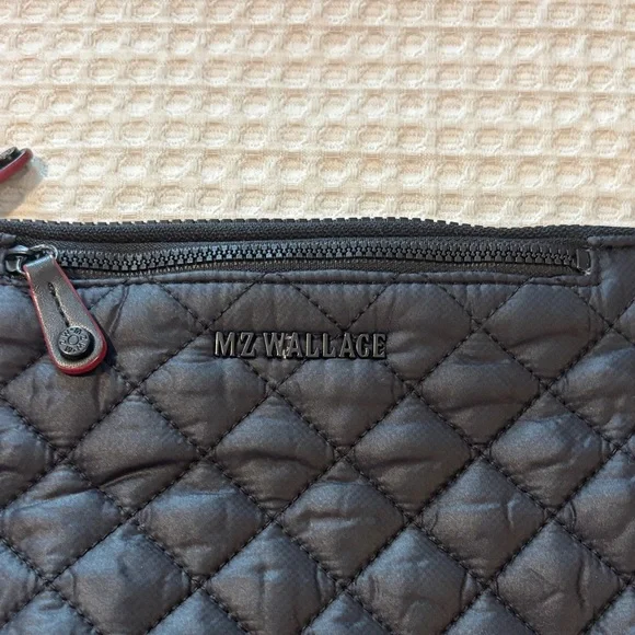 MZ Wallace Black Quilted Nylon Crossbody Bag with Wide Strap - Picture 2 of 9
